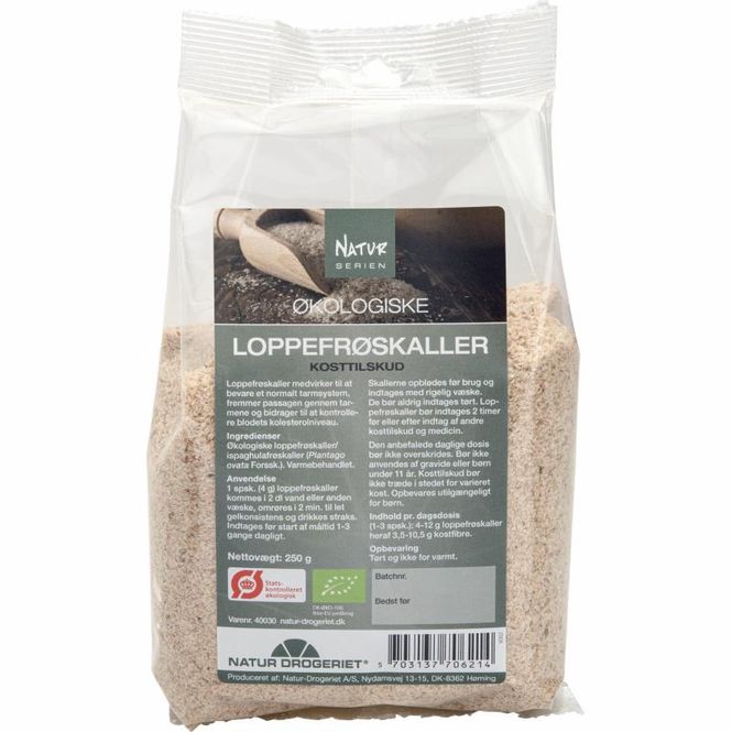 Hovedbilde Psyllium Husk loppefrøskall knust økologisk 250 g Natur-Drogeri