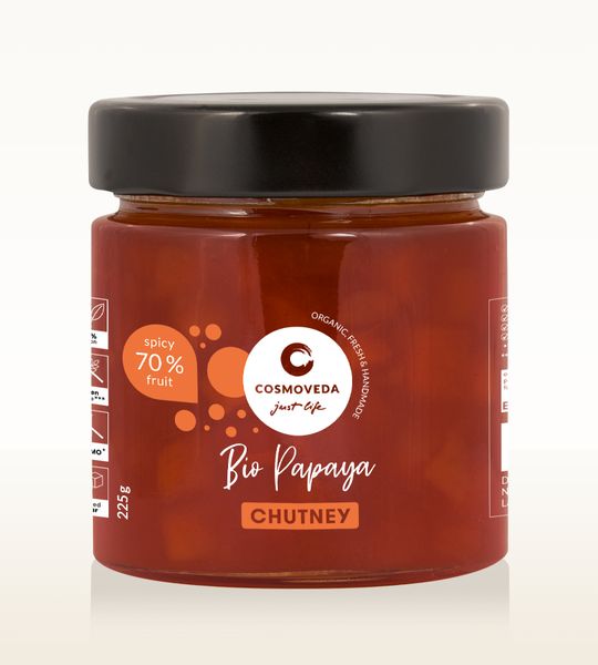 Papaya Chutney økologisk 225 g Cosmoveda