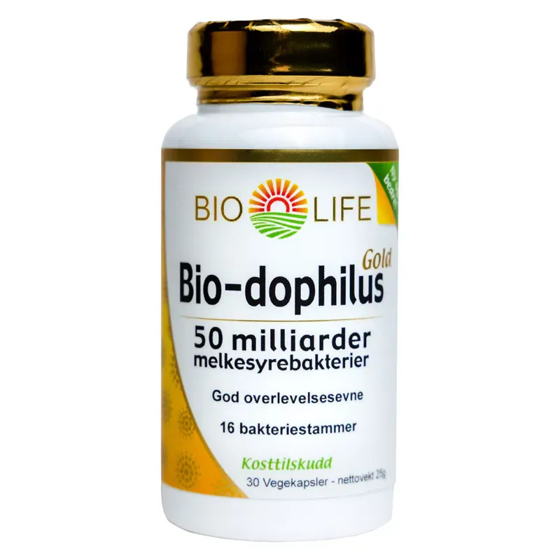 Bio-dophilus Gold probiotika 50 milliarder 30 kapsler Bio-Life