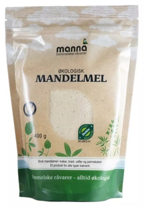 Hovedbilde Mandelmel (finmalte mandler) økologisk 400 g Manna