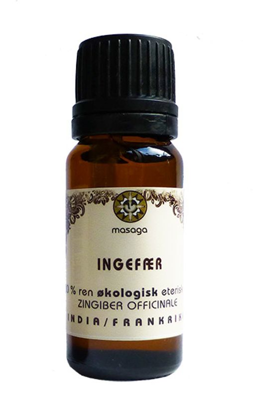Ingefærolje økologisk 100 % eterisk 10 ml Masaga